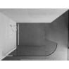 Mexen Kioto-R L Duschwand abgerundet Walk-in 120 x 200 cm, transparent, weiß - 800-120-103-20-06