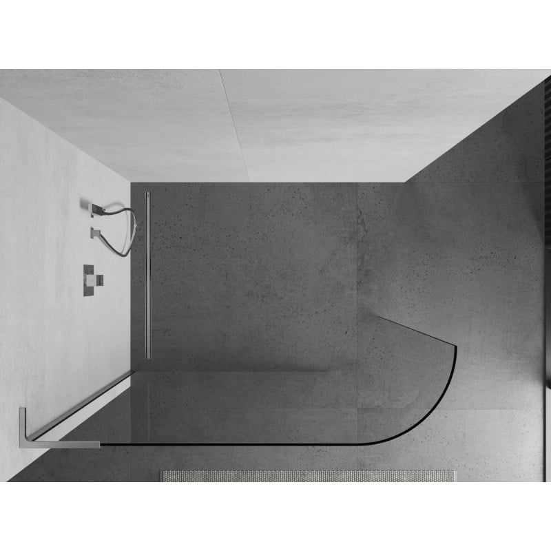 Mexen Kioto-R L Runddusche Walk-in 110 x 200 cm, transparent, chrom - 800-110-103-01-06
