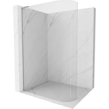 Mexen Kioto-R L Duschwand halbrund Walk-in 120 x 200 cm, transparent, Chrom - 800-120-103-01-06
