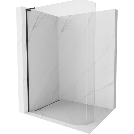 Mexen Kioto-R L Gebogene Duschwand Walk-in 80 x 200 cm, transparent, schwarz - 800-080-103-70-06