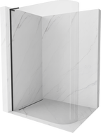 Mexen Kioto-R L abgerundete Duschwand Walk-in 110 x 200 cm, transparent, schwarz - 800-110-103-70-06