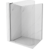 Mexen Kioto-R L abgerundete Duschwand Walk-in 90 x 200 cm, transparent, gebürstet Gun Gray - 800-090-103-66-06