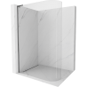 Mexen Kioto-R L Abgerundete Duschwand Walk-in 90 x 200 cm, transparent, Gun Metal - 800-090-103-95-06