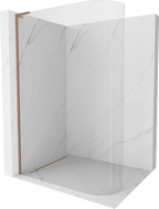 Mexen Kioto-R L Runddusche Walk-in 80 x 200 cm, transparent, gebürstetes Kupfer - 800-080-103-65-06