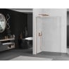 Mexen Kioto-R L abgerundete Duschwand Walk-in 110 x 200 cm, transparent, gebürstetes Kupfer - 800-110-103-65-06
