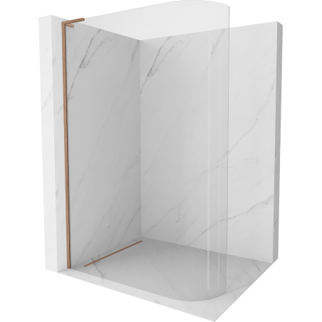 Mexen Kioto-R L Duschwand abgerundet Walk-in 120 x 200 cm, transparent, gebürstetes Kupfer - 800-120-103-65-06