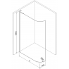 Mexen Kioto-R L Runde Duschwand Walk-in 80 x 200 cm, transparent, gebürsteter Nickel - 800-080-103-97-06