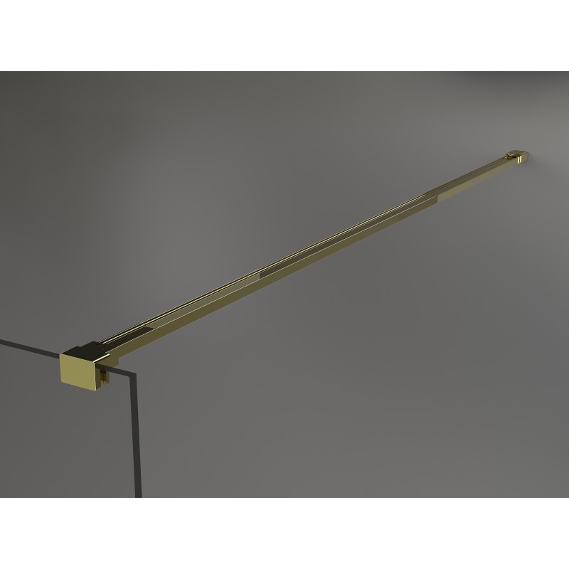 Mexen Kioto Duschwand Walk-in 100 x 200 cm, schwarzer Rahmen 8 mm, gold - 800-100-101-50-70