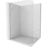 Mexen Kioto-R L Runde Duschwand Walk-in 110 x 200 cm, transparent, gebürstetes Nickel - 800-110-103-97-06