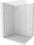 Mexen Kioto-R L Runde Duschwand Walk-in 110 x 200 cm, transparent, gebürstetes Nickel - 800-110-103-97-06