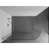 Mexen Kioto-R L Abgerundete Duschwand Walk-in 120 x 200 cm, transparent, gebürstetes Nickel - 800-120-103-97-06