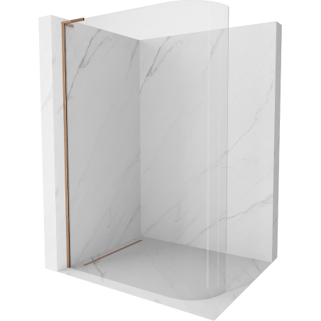 Mexen Kioto-R L abgerundete Duschwand Walk-in 90 x 200 cm, transparent, Roségold - 800-090-103-60-06