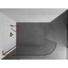 Mexen Kioto-R L gebogene Duschwand Walk-in 100 x 200 cm, transparent, Roségold - 800-100-103-60-06