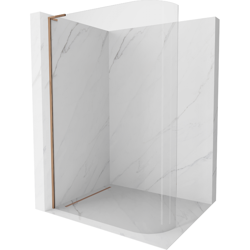 Mexen Kioto-R L Runddusche Walk-in 110 x 200 cm, transparent, Roségold - 800-110-103-60-06