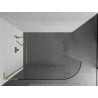 Mexen Kioto-R L abgerundete Walk-in Duschwand 90 x 200 cm, transparent, gold - 800-090-103-50-06