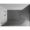 Mexen Kioto-R L Duschwand abgerundet Walk-in 100 x 200 cm, transparent, gold - 800-100-103-50-06