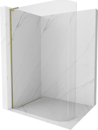 Mexen Kioto-R L Duschwand abgerundet Walk-in 120 x 200 cm, transparent, gold - 800-120-103-50-06