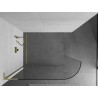 Mexen Kioto-R L abgerundete Duschwand Walk-in 80 x 200 cm, transparent, gold gebürstet - 800-080-103-55-06