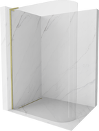 Mexen Kioto-R L Rundduschwand Walk-in 100 x 200 cm, transparent, gebürstetes Gold - 800-100-103-55-06