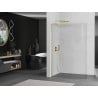 Mexen Kioto-R L gebogene Duschwand Walk-in 110 x 200 cm, transparent, gebürstetes Gold - 800-110-103-55-06