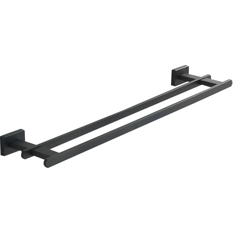 Mexen Arno doppelter Handtuchhalter, schwarz - 7020725-70