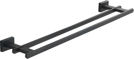 Mexen Arno Doppelter Handtuchhalter, schwarz - 7020725-70