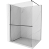 Mexen Kioto+ Duschwand mit Regal Walk-in 75 x 200 cm, transparent, gebürstet gun gray - 800-075-121-66-00
