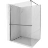 Mexen Kioto+ Duschwand mit Ablage Walk-in 80 x 200 cm, transparent, Gun Metal - 800-080-121-95-00