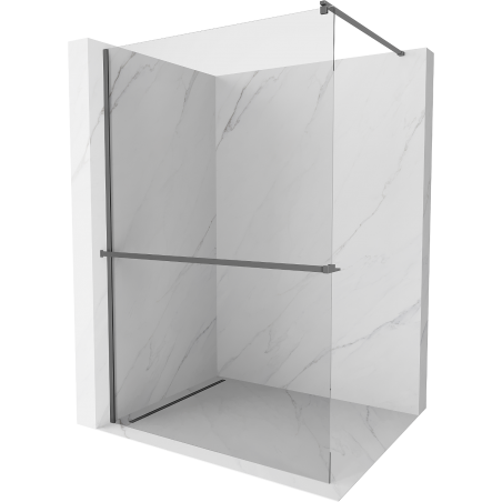 Mexen Kioto+ Duschwand mit Ablage Walk-in 90 x 200 cm, transparent, Gun Metal - 800-090-121-95-00