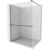 Mexen Kioto+ Duschwand mit Regal Walk-in 120 x 200 cm, transparent, Gun Metal - 800-120-121-95-00