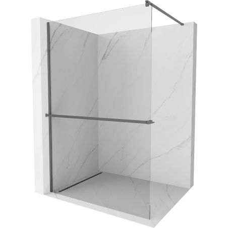Mexen Kioto+ Duschwand mit Regal Walk-in 140 x 200 cm, transparent, Gun Metal - 800-140-121-95-00