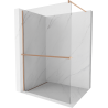 Mexen Kioto+ Duschwand mit Ablage Walk-in 70 x 200 cm, transparent, gebürstetes Kupfer - 800-070-121-65-00