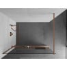 Mexen Kioto+ Duschwand mit Ablage Walk-in 90 x 200 cm, transparent, gebürstetes Kupfer - 800-090-121-65-00