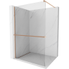 Mexen Kioto+ Duschwand mit Ablage Walk-in 90 x 200 cm, transparent, gebürstetes Kupfer - 800-090-121-65-00