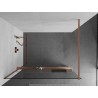 Mexen Kioto+ Duschwand mit Ablage Walk-In 140 x 200 cm, transparent, gebürstetes Kupfer - 800-140-121-65-00