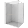 Mexen Kioto+ Duschwand mit Regal Walk-in 90 x 200 cm, transparent, gebürsteter Nickel - 800-090-121-97-00