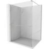 Mexen Kioto+ Duschwand mit Regal Walk-in 95 x 200 cm, transparent, gebürsteter Nickel - 800-095-121-97-00