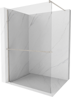 Mexen Kioto+ Duschwand mit Ablage Walk-in 140 x 200 cm, transparent, gebürsteter Nickel - 800-140-121-97-00