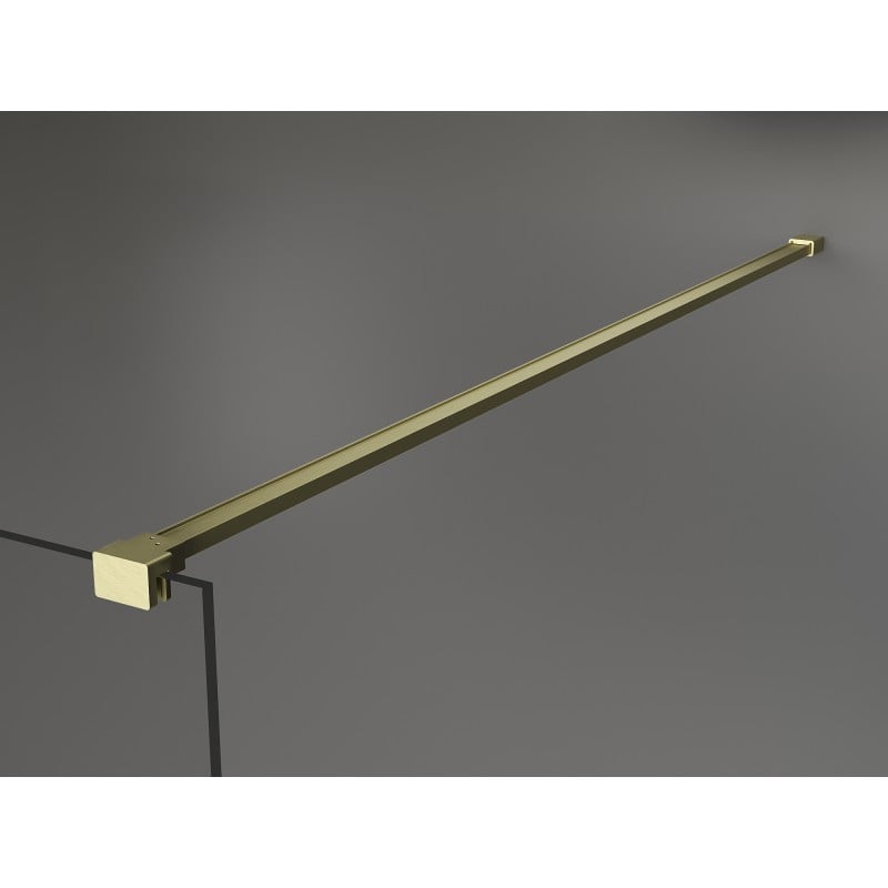 Mexen Kioto+ Duschwand mit Regal Walk-in 90 x 200 cm, transparent, gebürstetes Gold - 800-090-121-55-00
