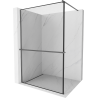 Mexen Kioto+ Duschwand mit Regal Walk-in 70 x 200 cm, schwarzer Rahmen, Gun-Metal - 800-070-121-95-70