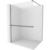 Mexen Kioto+ Duschwand mit Regal Walk-in 70 x 200 cm, Eisglas, gun gray gebürstet - 800-070-121-66-30