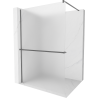 Mexen Kioto+ Duschwand mit Ablage Walk-in 80 x 200 cm, Frost, Gun Metal - 800-080-121-95-30