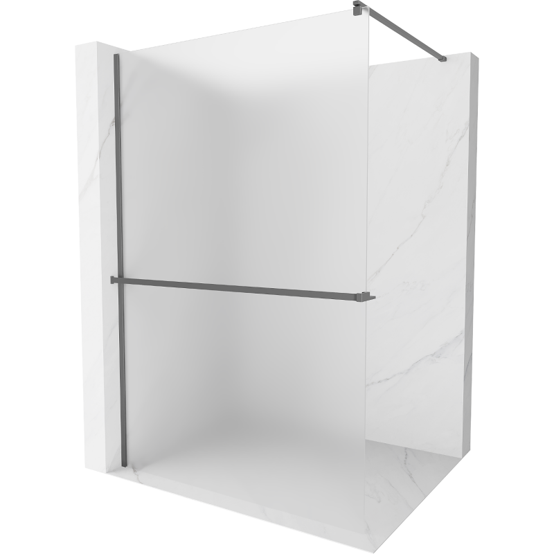 Mexen Kioto+ Duschwand mit Regal Walk-in 90 x 200 cm, Frost, Gun Metal - 800-090-121-95-30