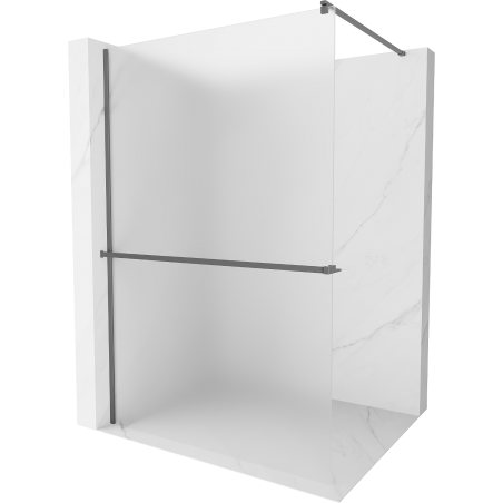 Mexen Kioto+ Duschwand mit Regal Walk-in 90 x 200 cm, Frost, Gun Metal - 800-090-121-95-30