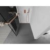 Mexen Kioto+ Duschwand mit Regal Walk-in 100 x 200 cm, schwarzer Rahmen, gebürstetes Kupfer - 800-100-121-65-70