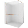 Mexen Kioto+ Duschwand mit Regal Walk-in 100 x 200 cm, matt, gebürstetes Kupfer - 800-100-121-65-30