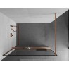Mexen Kioto+ Duschwand mit Regal Walk-in 130 x 200 cm, schwarzer Rahmen, gebürstetes Kupfer - 800-130-121-65-70