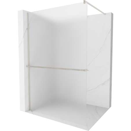 Mexen Kioto+ Duschwand mit Ablage Walk-in 70 x 200 cm, Frost, gebürsteter Nickel - 800-070-121-97-30