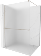 Mexen Kioto+ Duschwand mit Ablage Walk-in 90 x 200 cm, Frost, gebürsteter Nickel - 800-090-121-97-30
