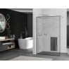 Mexen Kioto+ Duschwand mit Ablage Walk-in 80 x 200 cm, schwarzer Rahmen, gebürsteter Nickel - 800-080-121-97-70